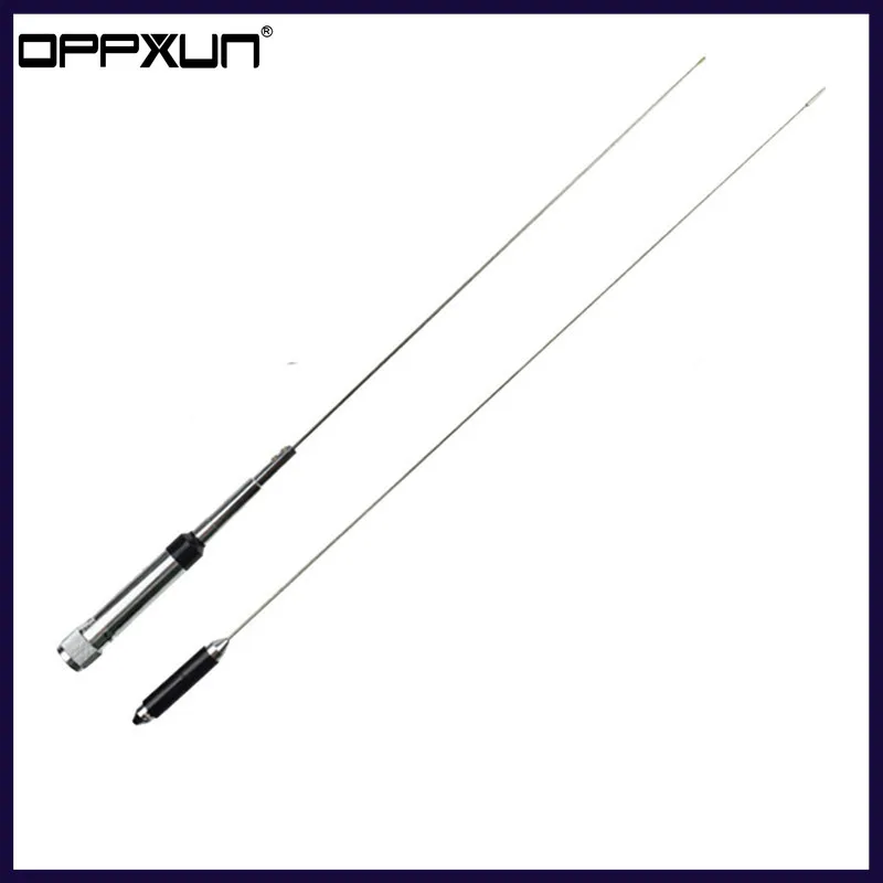 

OPPXUN car radio antenna 95.6cm silver NL-770R with UHF-M connector dual frequency VHF / UHF 144 / 430Mhz two way accessories