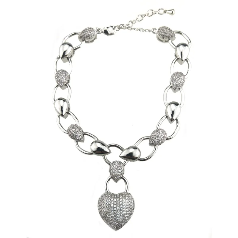 

SUNSLL New fashion copper bracelet round splice heart- shaped zircon bracelet retro boho style women bracelets beautiful jewelry