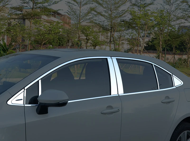 

Для Toyota Corolla E210 SEDAN 2019 2020 2021 2022 нержавеющая наклейка на боковые двери на полную оконную рамку Наклейка Обложка отделка автомобильный Стайлин...
