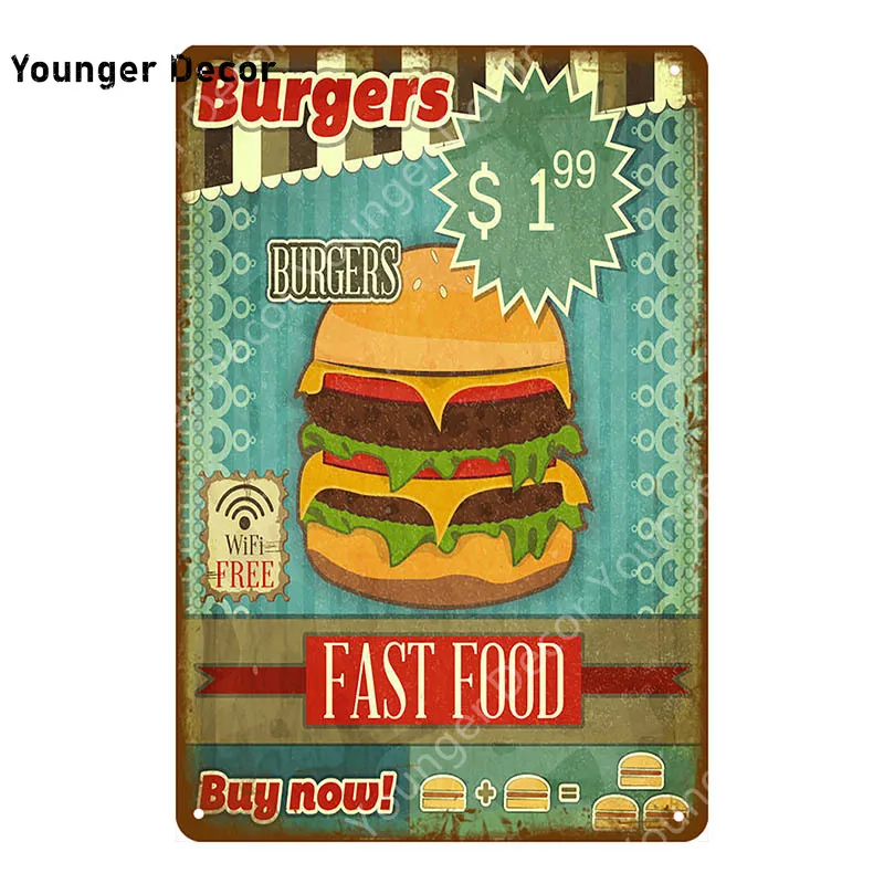 Металлические знаки Moon Pie винтажный постер на завтрак барбекю раньше гамбургеры