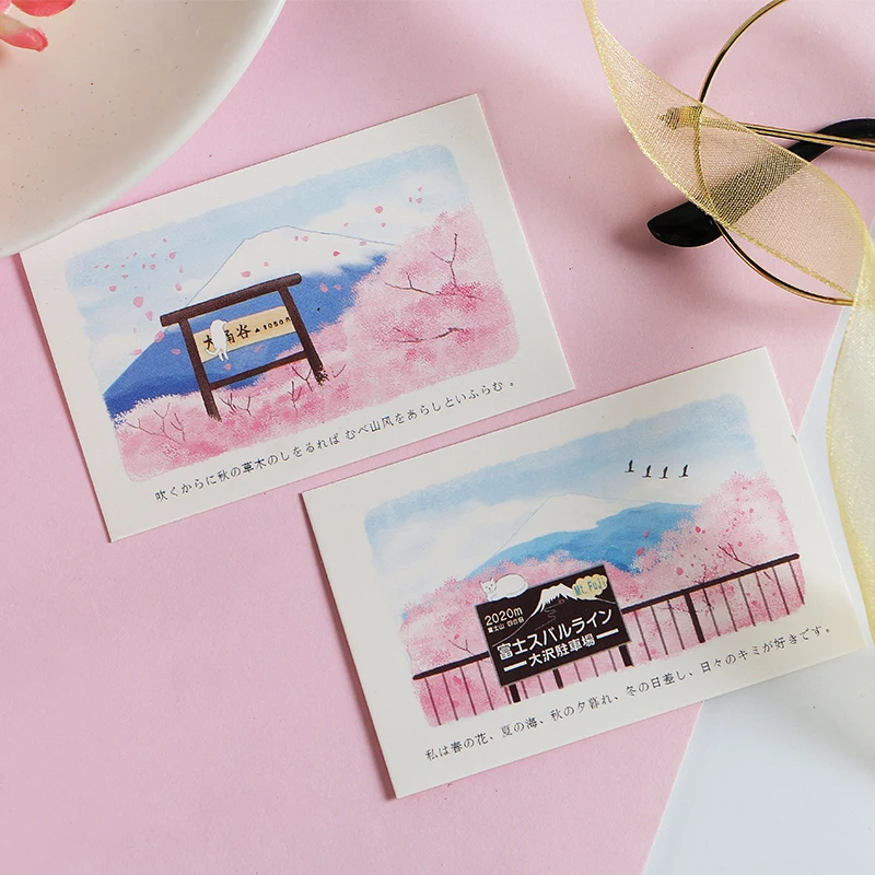28 шт./кор. японские вишневые открытки Красивые пейзажи творческие lomo маленькие