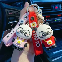 cute cartoon camera panda keychain cute 3d doll pendant key rings acrylic silica gel jewelry women bag toys porte clef