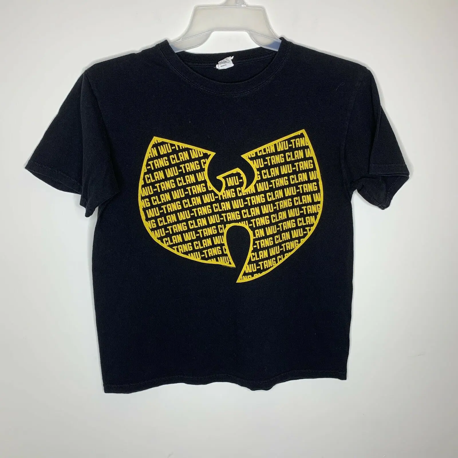 Мужская M Anvil черная и желтая рубашка с коротким рукавом Wu Tang Clan|Мужские футболки| |