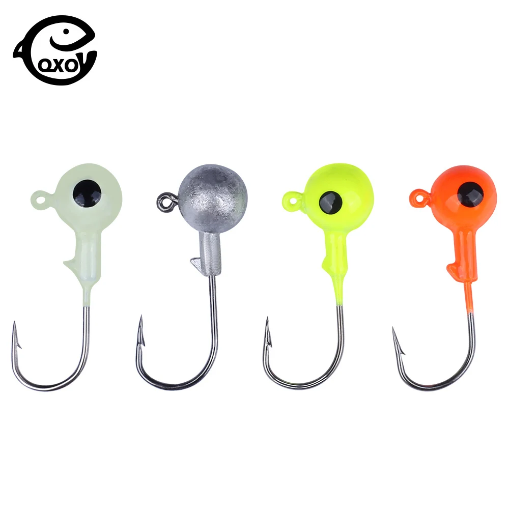 

QXO 4pcs Fishing Hooks Swivel Crank Jig Head Ring Surfcasting Accessories 7 10g For Soft Lures Silicone Bait Rrockfishing Sea