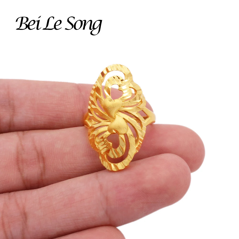 Женское кольцо золотого цвета с сердечком в Дубае Свадебные вечерние кольца