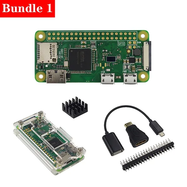 Raspberry Pi Zero W Беспроводной комплект 512 Мб Оперативная память бортовой Wi-Fi Bluetooth с акриловый чехол Алюминий теплоотвод для RPI 0 Вт - Комплект: Комплект 1