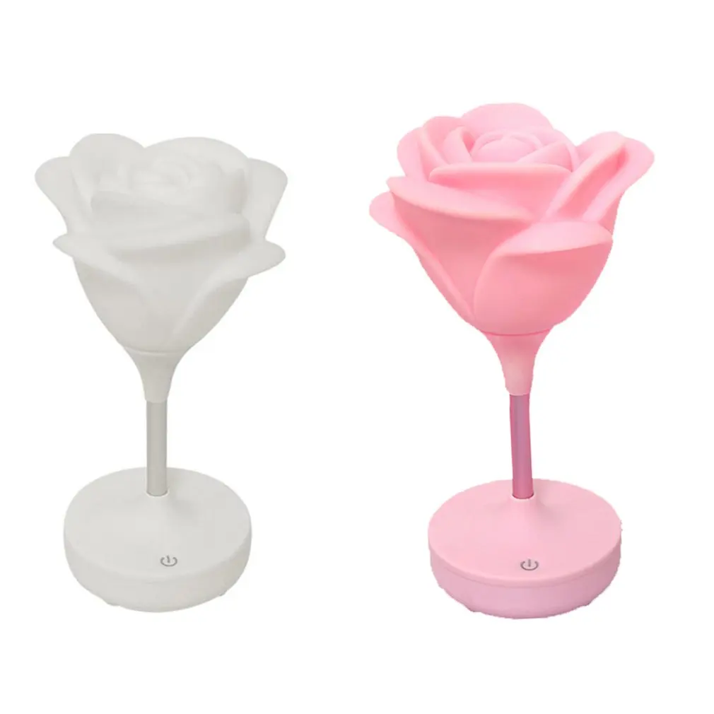 

Led Rose-Shaped USB Charging Touch Switch Night Light Home Decoration Eye Protaction Creative Romantic Atmosphere Table Lamp