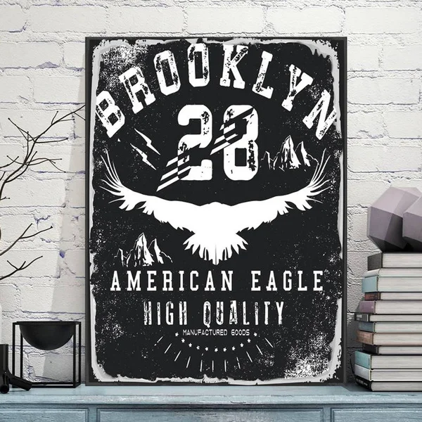 

Brooklyn Eagle Tin Sign Metal Sign Metal Poster Metal Decor Metal Painting Wall Sticker Wall Sign Wall Decor