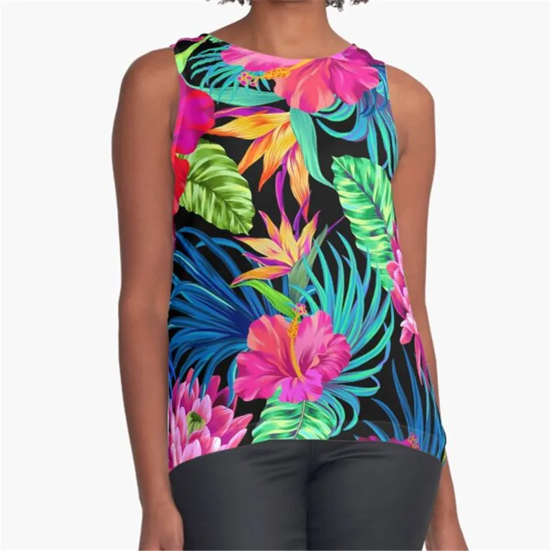 

Women Vintage Sleeveless T Shirt pink Donuts pattern Printed Summer O-neck tank tops Harajuku Pullover Vest Lady Tee Shirt tops