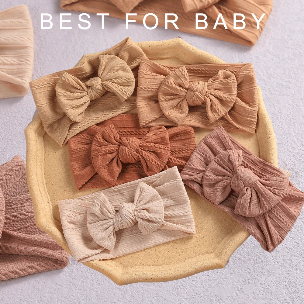 

32 Colors Cable Bow Baby Headband for Child Bowknot Headwear Cables Turban for Kids Elastic Headwrap Baby Hair Accessories