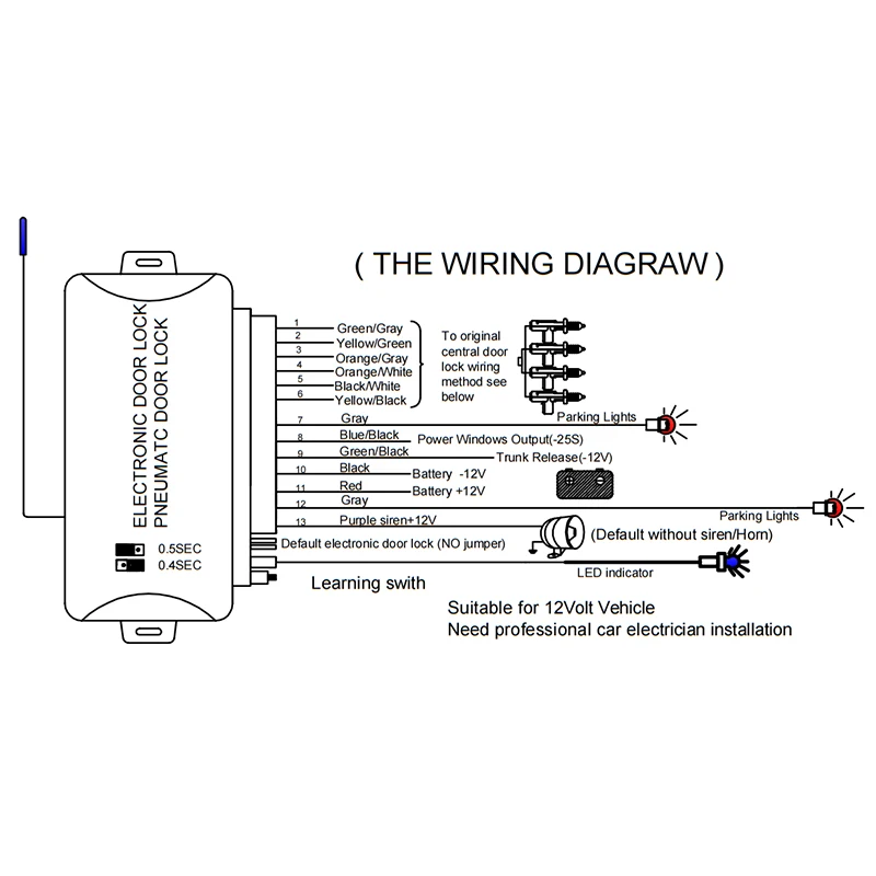 Центральный замок Hippcron универсальная бесключевая Система доступа 12 В |