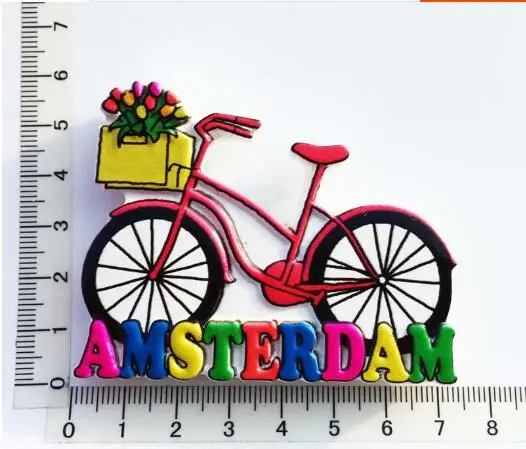 

Bicycle in Amsterdam, Netherlands 3D Fridge Magnets Tourism Souvenirs