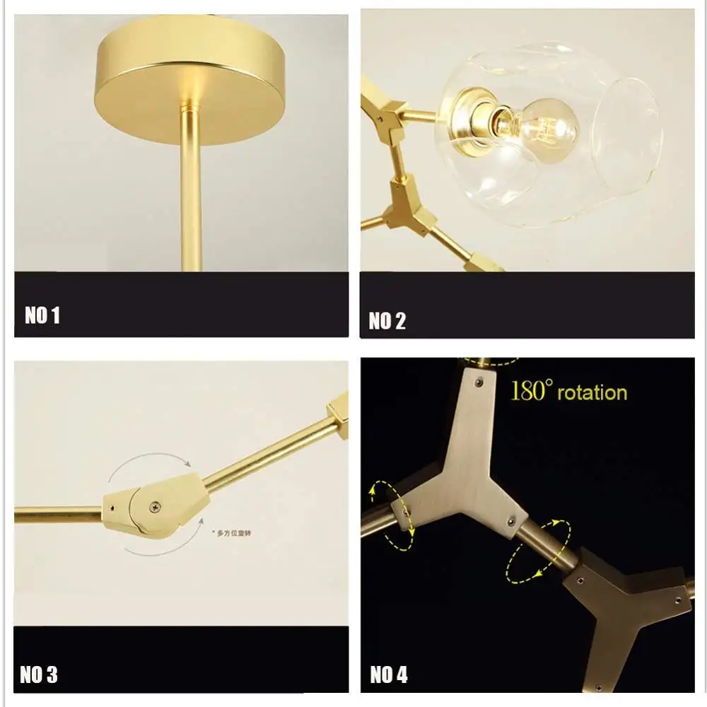 Светодиодный потолочный светильник 5 лампочек винтажный в стиле индастриал лофт