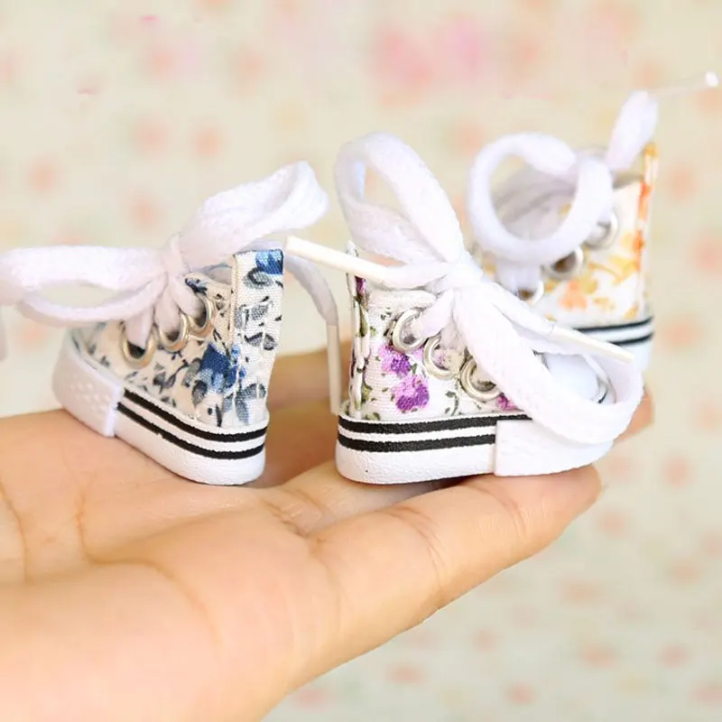 Кукольные туфли с цветочным принтом 3 6 см для 1/8 bjd Azone pullip Bl yth Joint аксессуары