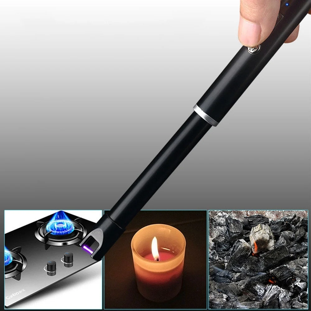 Электронные USB ветрозащитные зажигалки открытая плита для барбекю зажигалка для свечей кухонная горелка Инструмент Плита Зажигалка для свечей кухонная горелка Инструмент