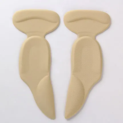 Leyou T Shape Shoe Cushion Silicon Heel Grips Pads Gel Arch Support Insoles for Flat Foot Half Insole Self-adhesive Insert Pad - Цвет: Beige
