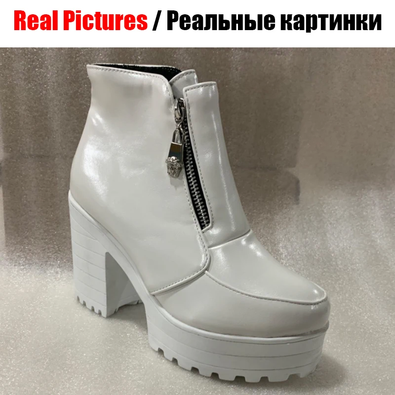 SARAIRIS/Новинка большие размеры 33-43 Модные ботильоны на молнии женские высокой