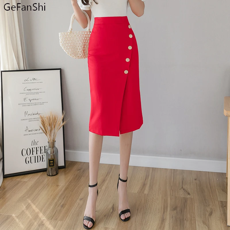 

Юбка-карандаш Женская демисезонная на пуговицах с разрезом