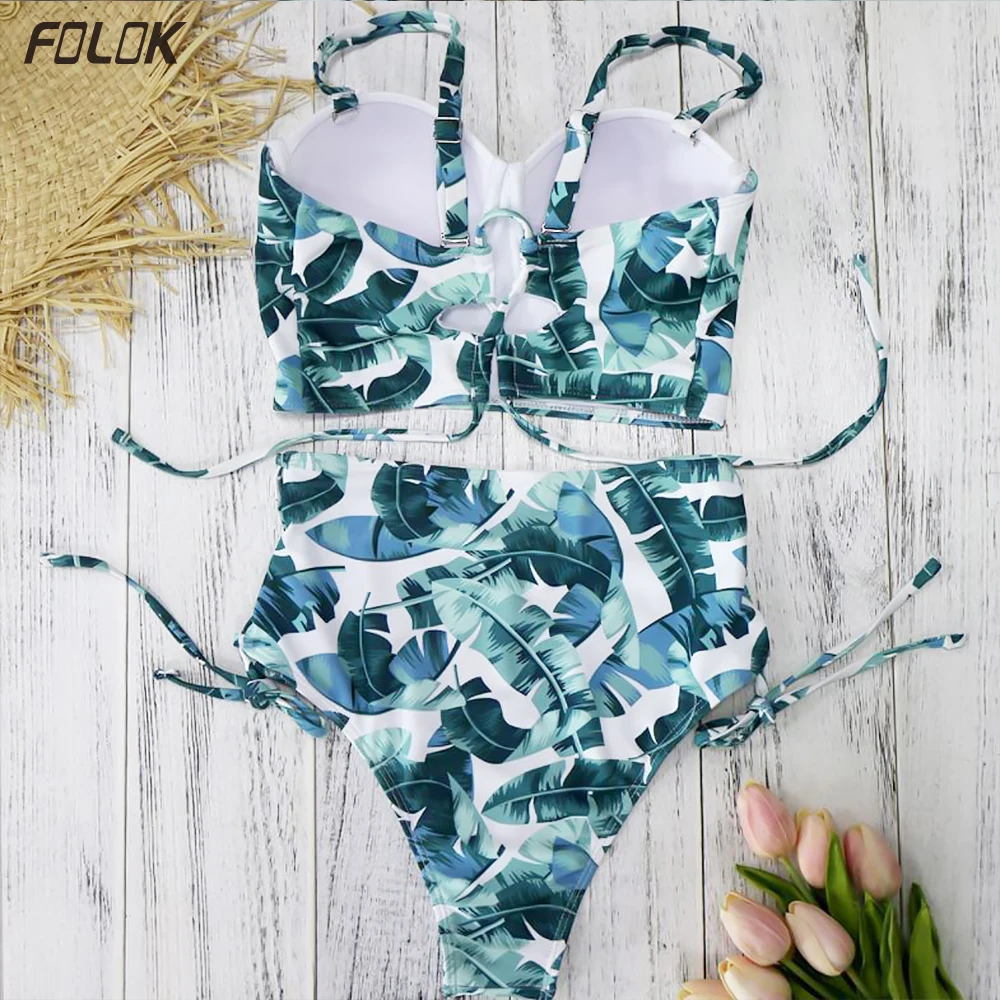 Новинка 2020 купальники с высокой талией женский купальник бикини бандажный