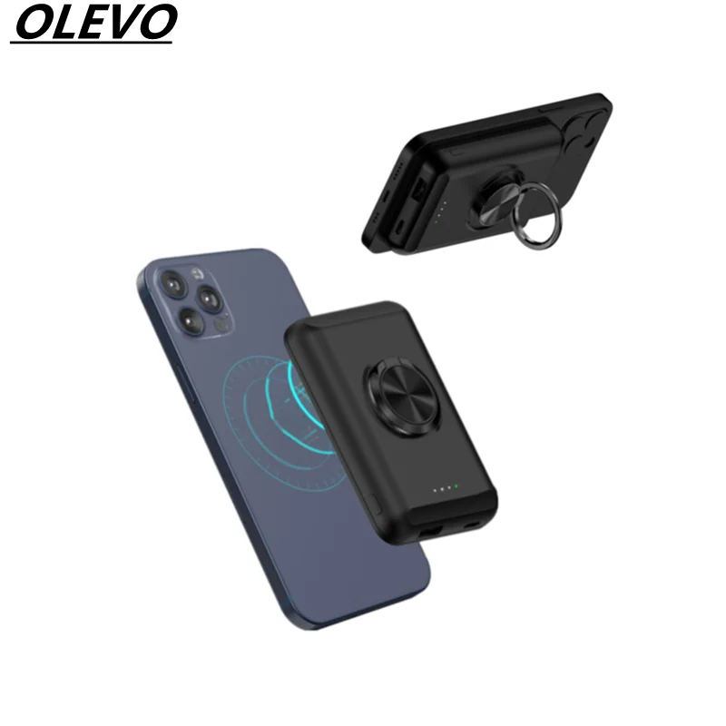 

5000mAh Magnetic Power Bank Mobile Phone Bracket PD20W Fast Charging For iPhone 13 Xiaomi Huawei Samsung 15W Wireless Charger