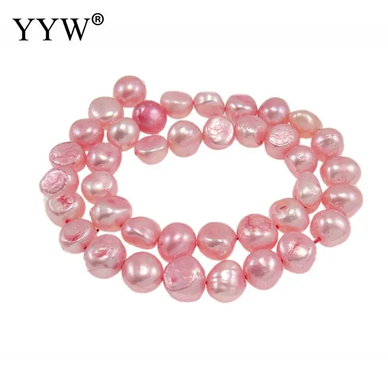 

Pink Grade A 10-11mm Cultured Baroque Freshwater Pearl Beads 0.8mm Hole 15Inch Strand for DIY Bracelet Necklace Jewelry Making
