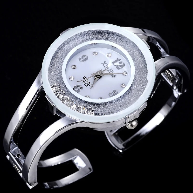 

2021 Fashion Watches Women Crystal Stainless Steel Bracelet Bangle Rhinestone Luxury Party Dress Female Clock Relogios Feminino