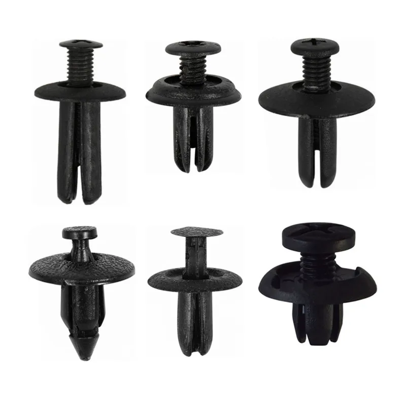 60Pcs Car Big Cover Lengthened Screw Push-in Clip Fastener For Auto Fender Bumper Universal 10mm 7mm 9mm 5mm 6mm 8mm Hole Clamp