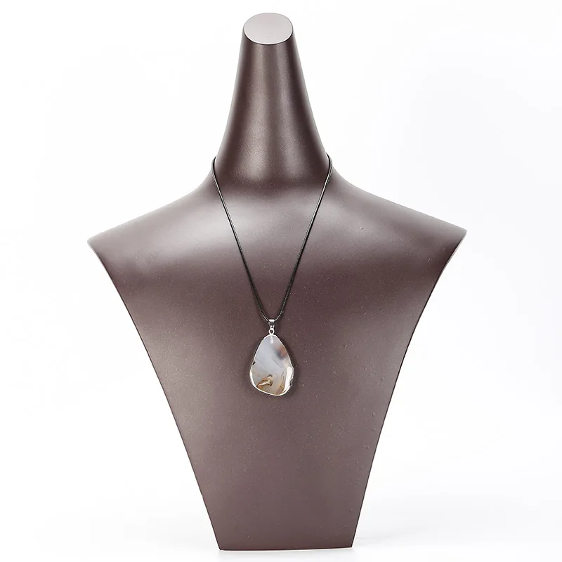 JD натуральный Океанский Агат свободной формы кулон уникальные ювелирные изделия