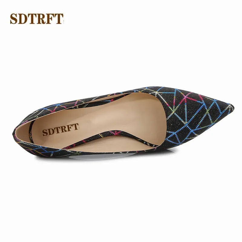 Туфли SDTRFT женские с закрытым носком заостренный носок тонкий высокий каблук 8 см