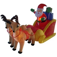 7 foot christmas inflatables santa on sleigh airblown santa with gifts on sleigh pulled by reindeers lighted for home yard decor