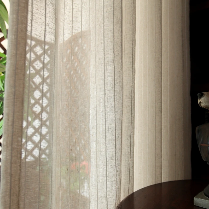 Linen stripe curtain yarn For Living Room Striped white bedroom Window Drapes Bedroom Kitchen curtains kids | Дом и сад