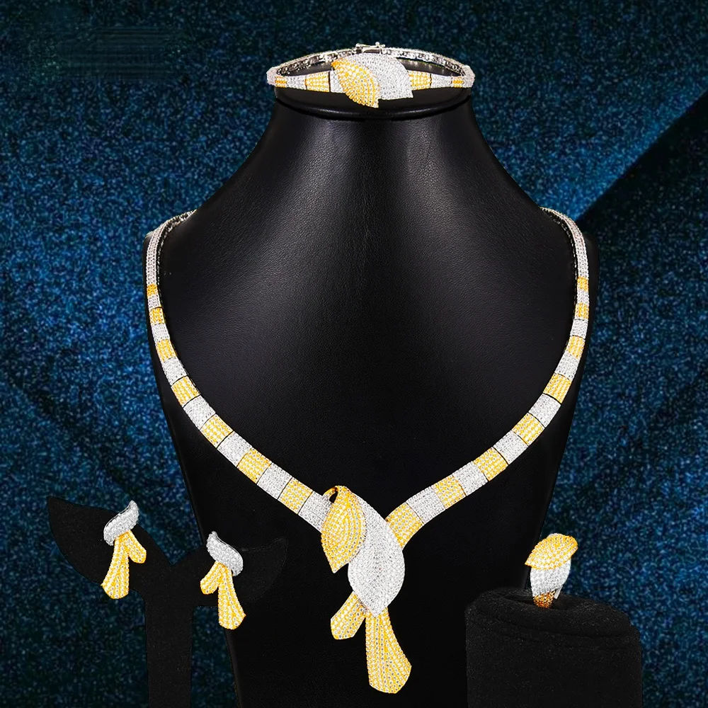 

Blachette Jewelry Simulated Necklace Bracelet Earrings Ring Sets Bridal Wedding Banquet Jewelry Accessories Parure Bijoux Femme