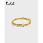 F.I.N.S дизайнерское Открытое кольцо из стерлингового серебра 925 пробы с натуральным кристаллом в Корейском стиле, обручальное кольцо, кольца на палец, Изящные Ювелирные изделия