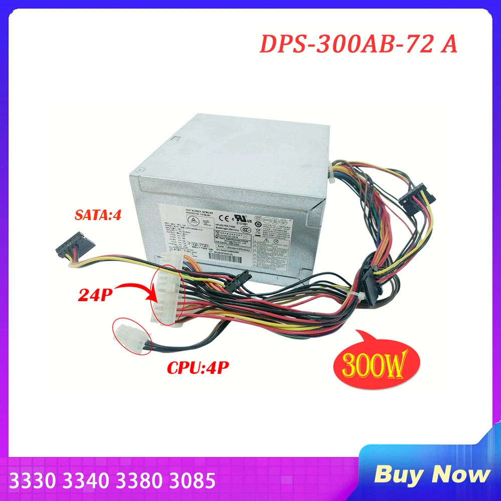 

Power Supply For HP 3330 3340 3380 3085 300W DPS-300AB-72 A D11-300P1A FH-XD301MYF-1 PS-6301-8 667892/667893-001 Fully Tested