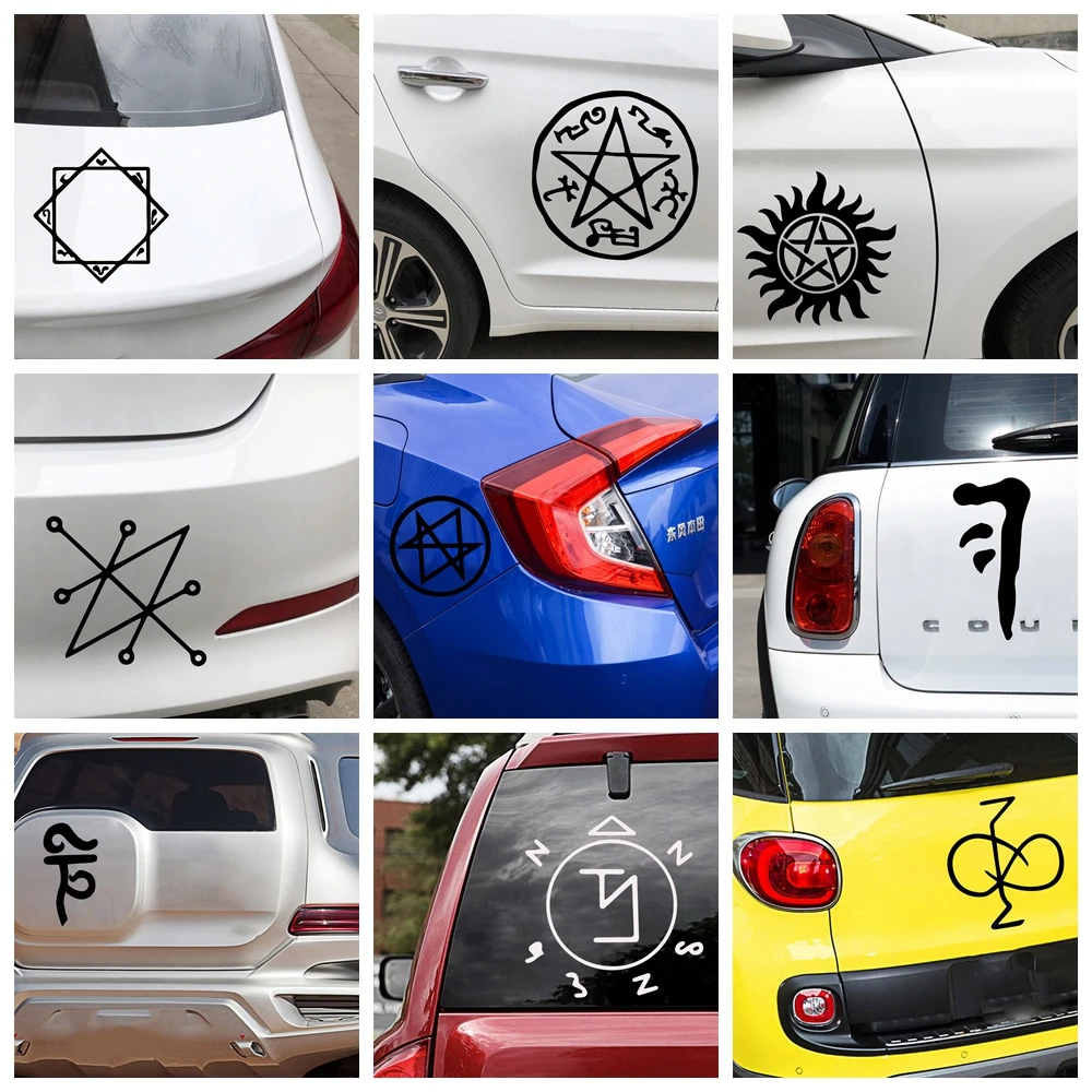 

Creative Supernatural Symbols Essential Stickers Ussr Rearview Mirror Side Decal Stripe Vinyl Truck Vehicle Body Accessories