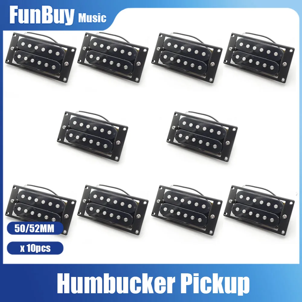 10pcs Guitar Pickup Humbucker Double Coil Electric Guitar Pickups 50/52mm with installing Frame Black LP Guitar Accessories