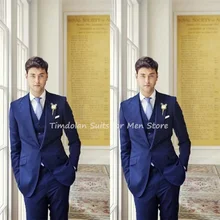 3Pcs Jacket Pants Vest Custom Made Notch Lapel Blazer Trousers Royal Blue Men Suits Sets Wedding Party Wear Coat+Pants+Waistcoat (1)