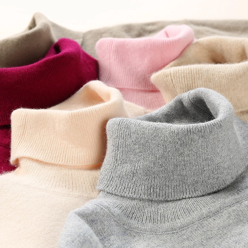 High lapel sweater women 2019 autumn and winter new knitted long-sleeved base pullover thick cashmere casual sexy | Женская одежда