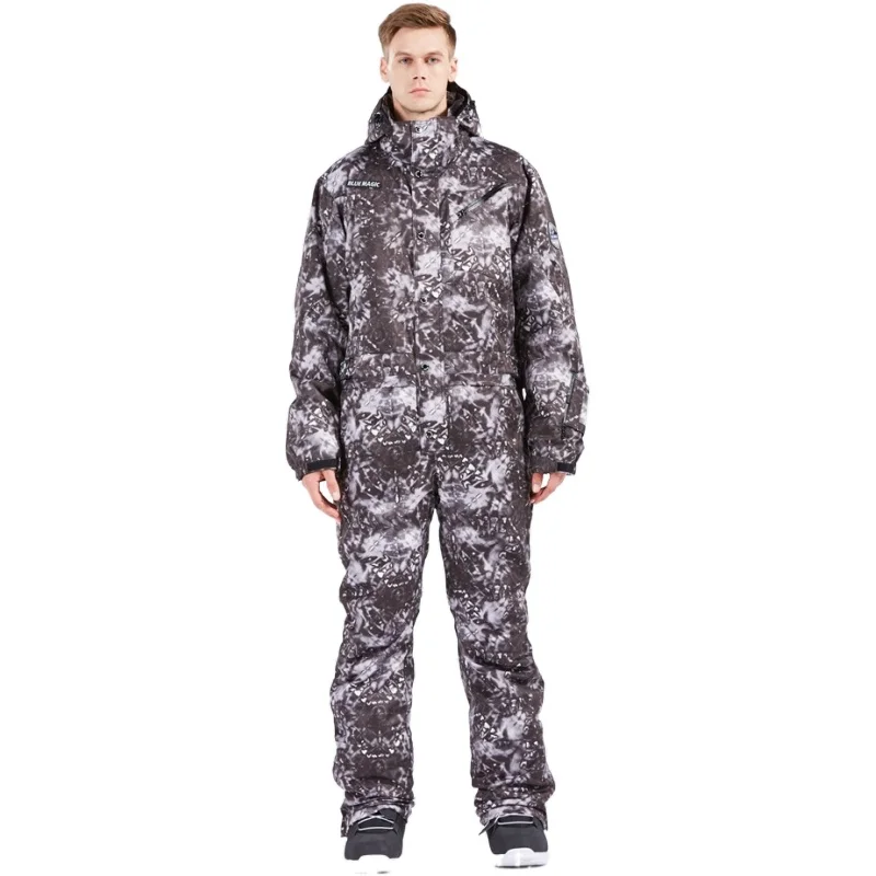 Синий волшебный водонепроницаемый сплошной лыжный комбинезон для сноуборда 30