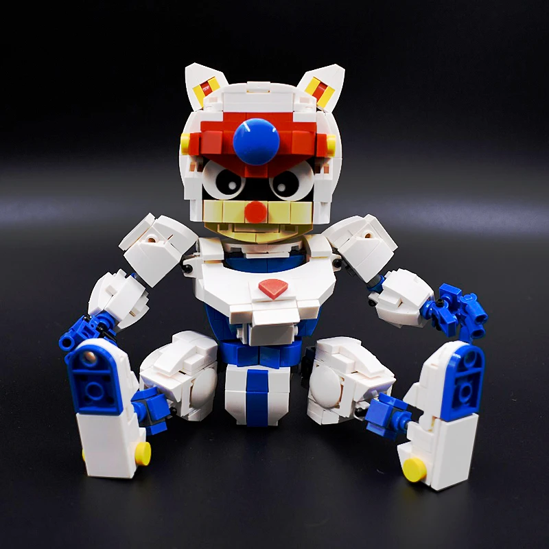 Figuras de acci&oacute;n de Anime para ni&ntilde;os, bloques de construcci&oacute;n, juguetes para ni&ntilde;os, samur&aacute;i, Pizza, gato, modelo 18cm, 500 piezas-3