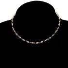 Модный новый простой чокер с кристаллами короткая цепочка ожерелье для женщин Золотой Серебряный цвет индивидуальное креативное ожерелье ручной работы ювелирные изделия