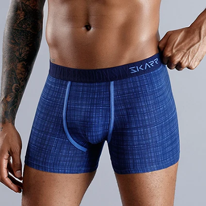 B8Printing Dark blue SKARR, мужское нижнее белье, боксеры, хлопок, мужское нижнее белье, мужские боксеры, шорты, нижнее белье, боксеры, шорты, сексуальные трусы, трусы для геев, нижнее белье - Цвет: B8Printing Dark blue