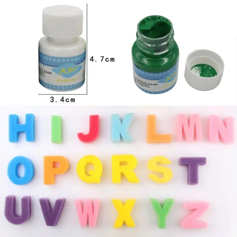 

46Pcs/Set DIY Graffiti Plastic Handle Roller Sponge Brush Children Drawing Toys