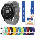 Спортивный силиконовый ремешок для часов Garmin Fenix 6X, 6, 6S Pro, 5, 5S Plus, 20 мм, легко регулируемый, с пряжкой цвета розового золота