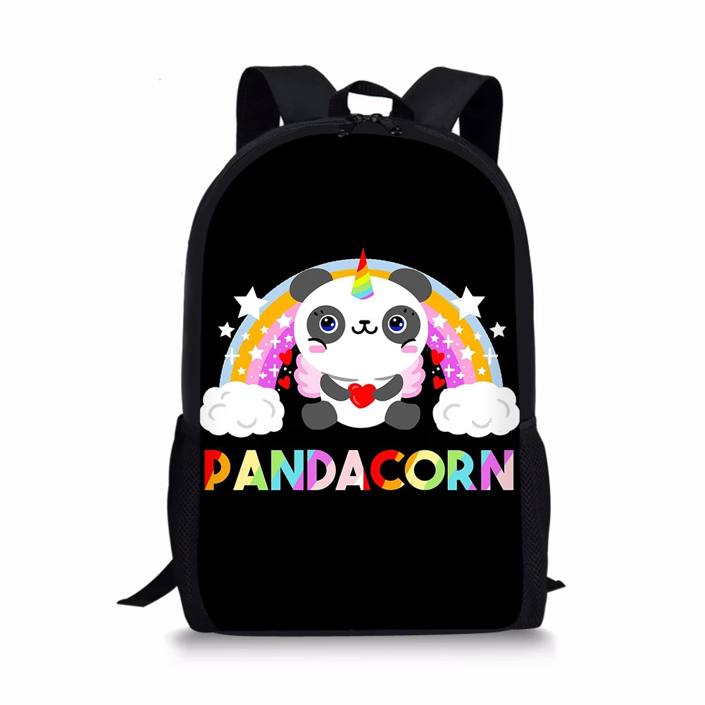 HaoYun Fashion Children's Backpack Panda Unicorn Pattern Students School Bag Cartoon Animal Prints Teenagers Book-Bags Mochila