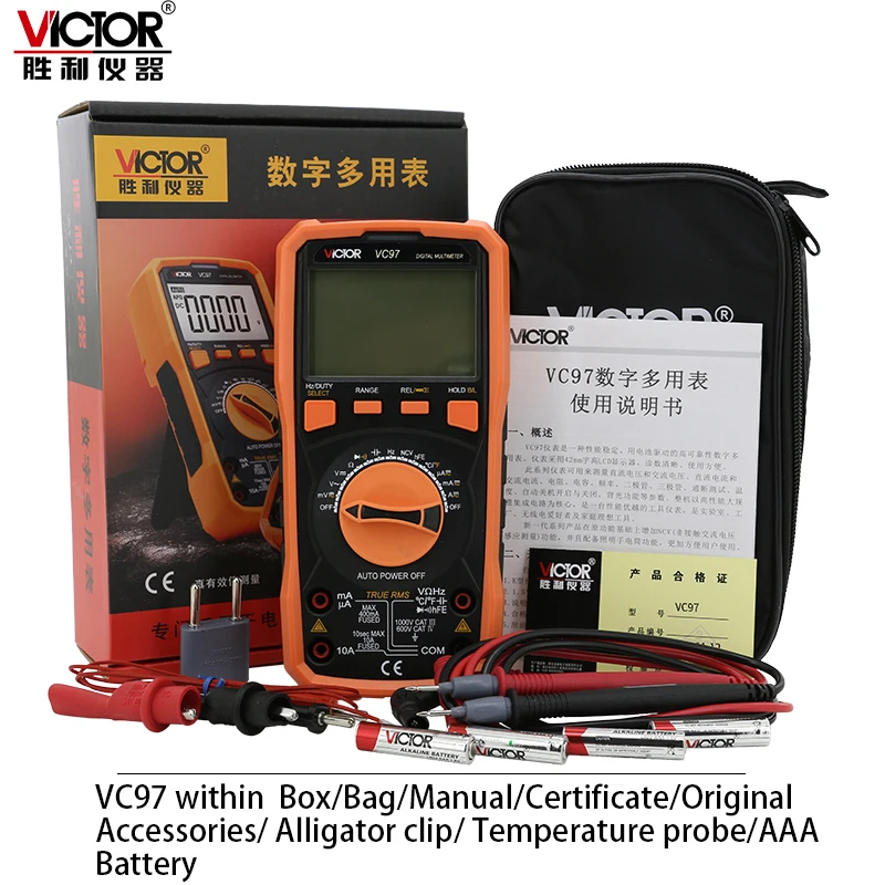 Цифровой мультиметр VICTOR VC97 измеритель частоты емкости сопротивления