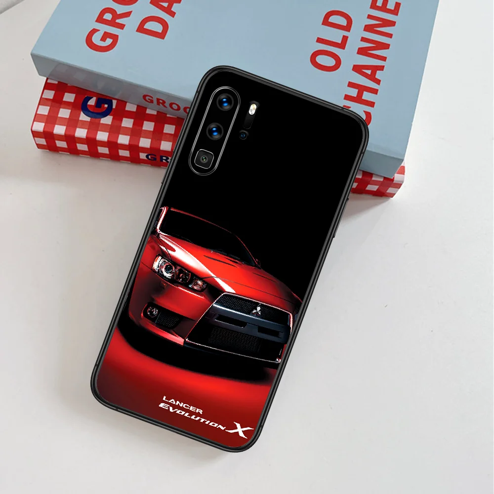 

Mitsubishe Fashion Sport Car Phone Case For Huawei P Mate Smart 10 20 30 40 Lite Z 2019 Pro black Coque Fashion Bumper 3D Etui