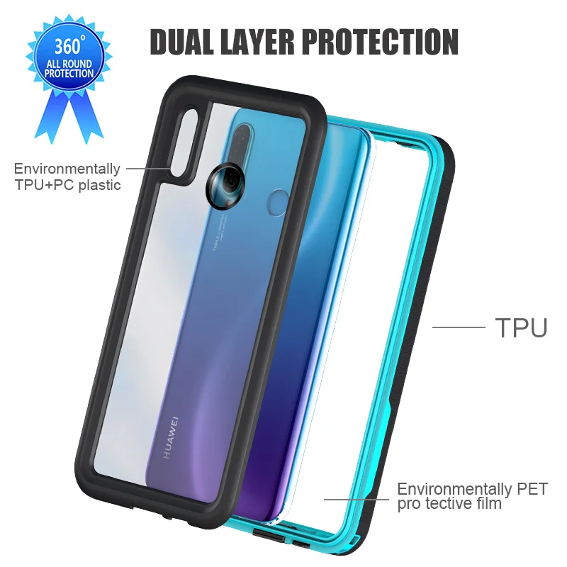 Водонепроницаемый силиконовый чехол для Huawei P30Lite P40Pro IP68 водонепроницаемый