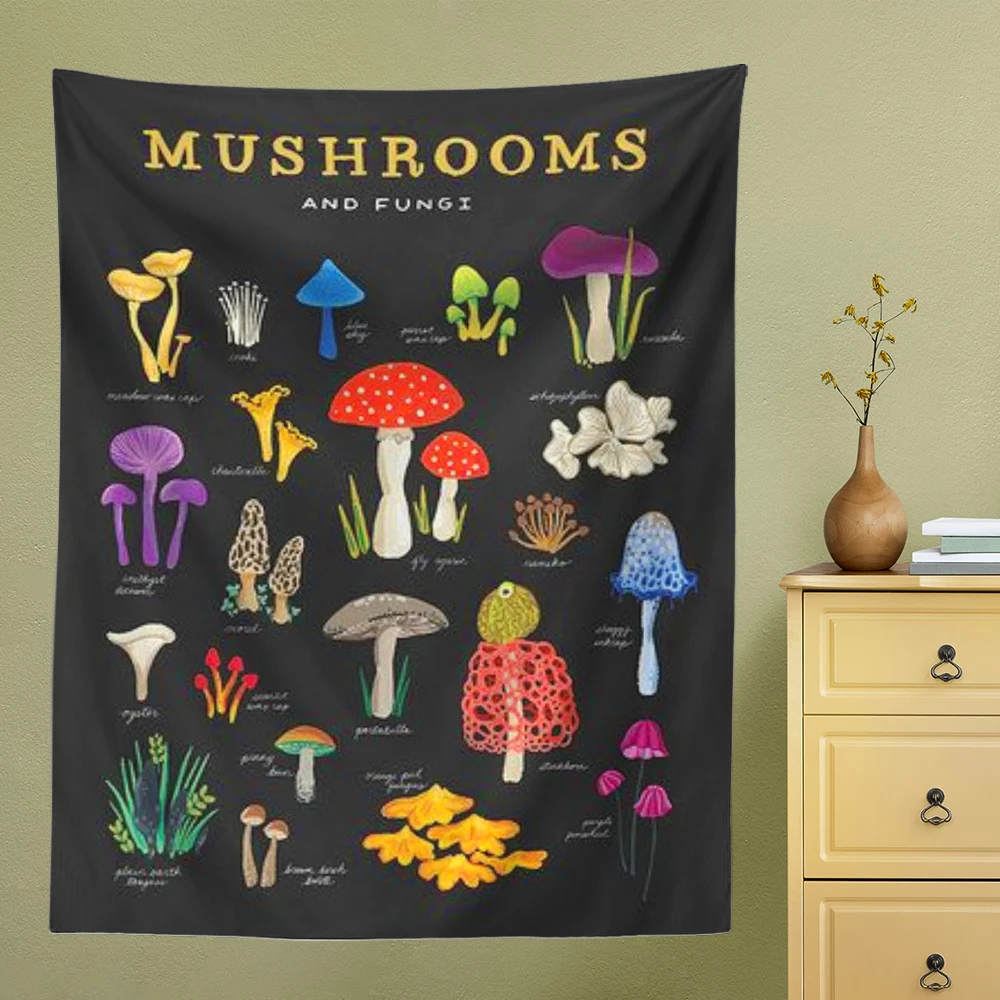Настенный гобелен с рисунком грибов художественные настенные гобелены грибками