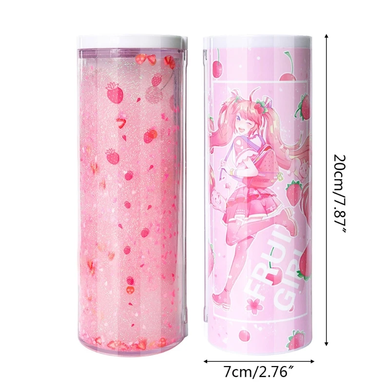 

Multifunctional Pencil Box Case Large Capacity Quicksand Cylindrical Pen Holder Stationery School Office Supplies